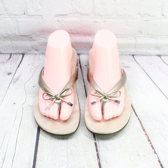 VIONIC Bella II Slip On Comfort Silver Flip Flop F - Picture 5 of 9